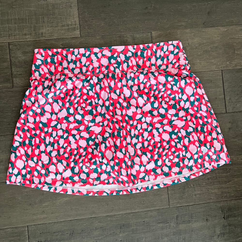 Prince Golf Pickleball Skort Orange with Pink and Green Print Size Large
